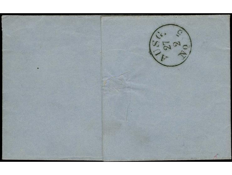 ½ Gr. orange und 5 Gr. ockerbraun mit blauem Ra3 "BERLIN POST-EXP. 11. / ANHALT. BAHNH. / 27 2 68" auf eingeschriebenem Eilbo