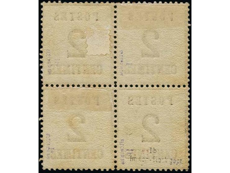 1870, 2 C. mittelrotbraun im ungebrauchten 4er-Block, Pracht, Fotobefund Flemming BPP