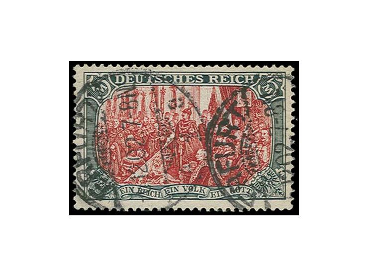 5 M. in der Zwischentype mit Rahmen von Nr. 81 und Mitte von Nr. 66II, sauber gestempelt, leichte senkreche Aufklebefalte, la