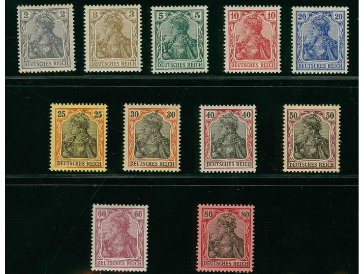 Germania 2-80 Pfg. kpl. postfrisch, 40 und 60 Pfg. kleine Zahnfehler, Fotoattest Jäschke-L. BPP