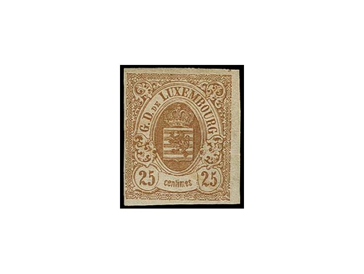 25 c. brown, clear to mostly wide margins, unused with fresh original gum, extremely fine, small private signatures