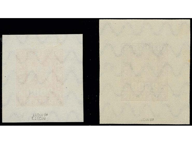 Reichsadler 2000 M., Essay von S. von Weech in rot und rotbraun, ungezähnt mit breiten Rändern auf bayerischem Wasserzeichen-