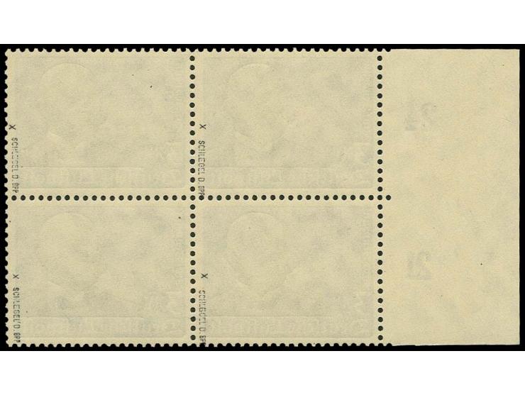 1934, Flugpost Graf Zeppelin 3 M. mit senkrechter Gummiriffelung, 4er-Block vom linken Bogenrand, postfrisch, sign. Schlegel 