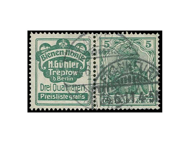 "Bienen-Honig" + 5 Pfg., sauber gestempelt, Kabinett, Fotoattest Jäschke-L. BPP (Mi. 1000,-)