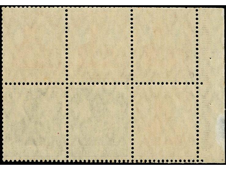 Heftchenblatt Germania 7 1/2 Pfg. lebhaftrötlichorange + 15 Pfg. schwarzviolett kpl. mit ndgz. Rand, postfrisch mit Haftelle 