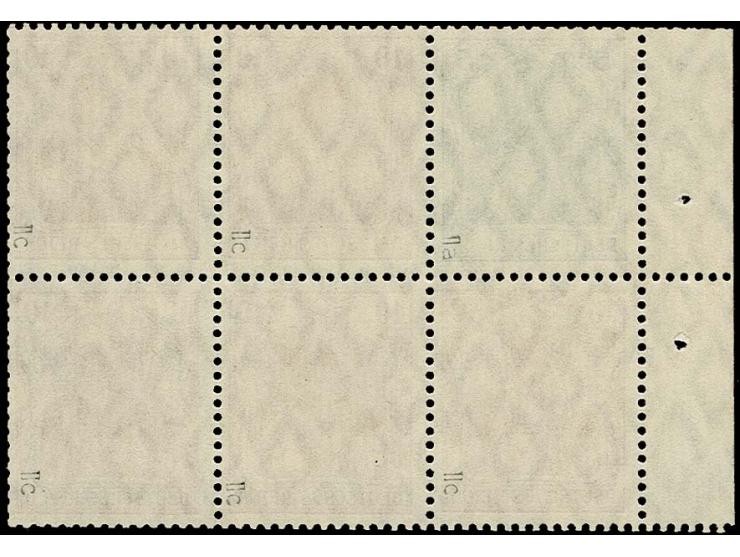 Heftchenblatt Germania 5 + 10 Pfg. kpl. mit dgz. Rand, 10 Pfg. in der c-Farbe, postfrisch, im Rand mit kleiner Haftstelle, Fa