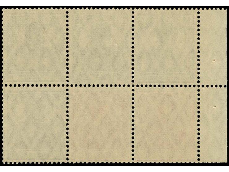 Heftchenblatt Germania 10 Pfg. dunkelrosarot + 15 Pfg. kpl. mit dgz. Rand, postfrisch mit leichter Heftchenzähnung unten, Pra