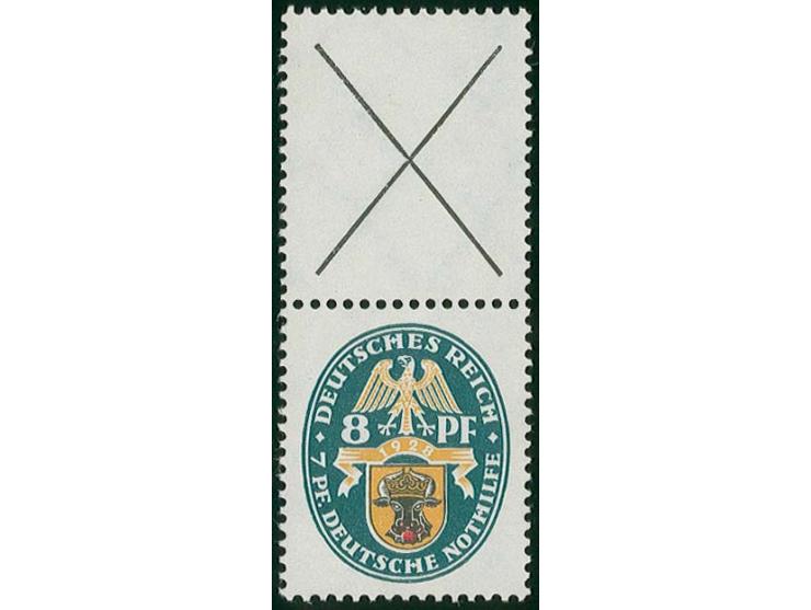 1928, Nothilfe X+8 Pfg., ungebraucht, Kabinett (Mi. 1.100,-)