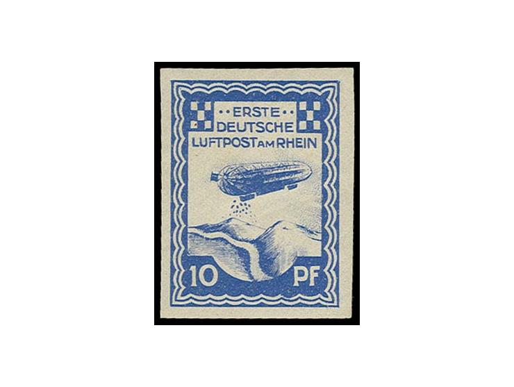 1913, Düsseldorf 10 Pfg. ungezähnt, ungebraucht, sign. Zierer