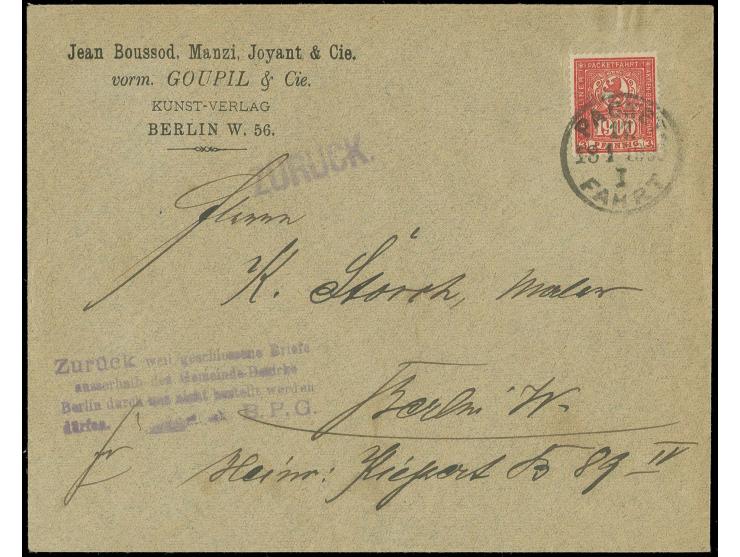 BERLIN-B: 1900, Jahrhundertmarke 3 Pfg. rot mit klarem EKr. auf Brief mit Vermerk "Zurück weil geschlossene Briefe außerhalb 
