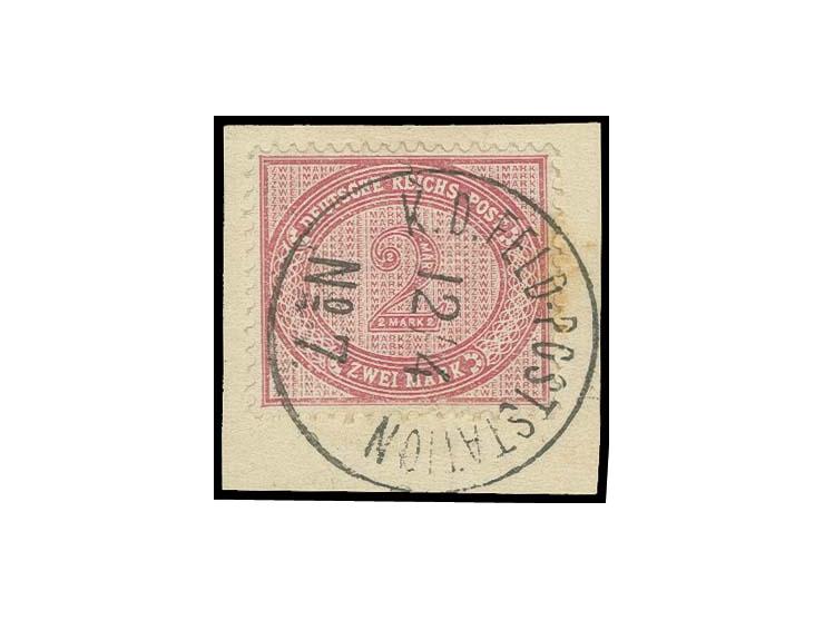 2 M. rötlichkarmin mit sauberem "K.D.FELDPOSTSTATION No.7 12/4" auf Briefstück, rechts leicht fleckig, selten, sign. Bothe BP
