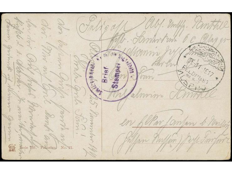 "ALEPPO 26-11-1917" auf Karte mit Briefstempel "Sonderkommando ... Bagdadbahn"