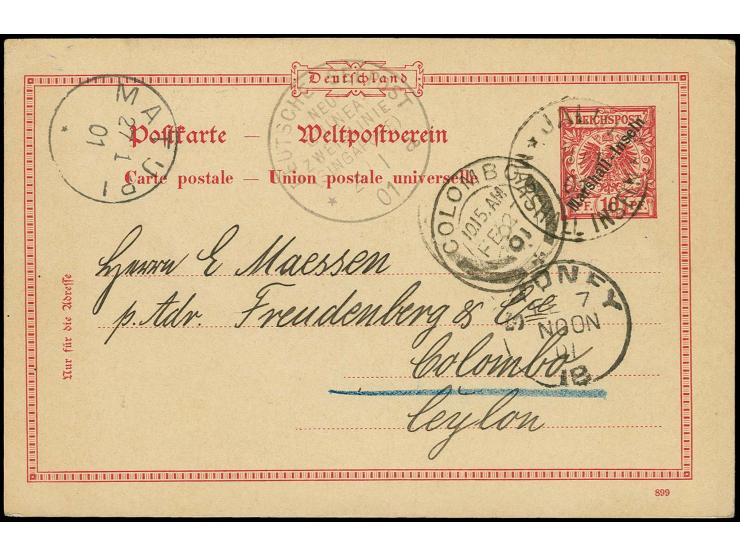 "DSP NEU-GUINEA-ZWEIGLINIE (SINGAPORE) a 27.01.01", sehr klar als Transitstempel auf bedarfsgebrauchter Aufdruck-Ganzsachenka