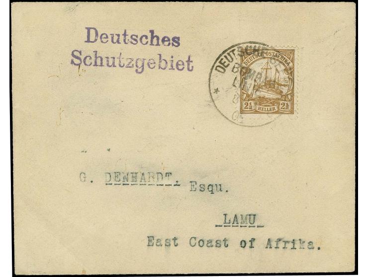 "DSP BOMBAY-LINIE c 8.12.05" (D. Reichstag), recht klar auf Drucksachenumschlag mit Kaiseryacht 2 1/2 H. und violettem L2 "De