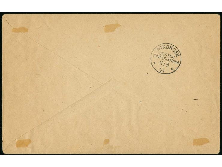 1898, 3-50 Pfg. kpl., dabei 10 Pfg. in lilarot, alle vom Oberrand mit jeweils sauberem Stempel "GROSS-BARMEN 6/8 01" auf R-Br