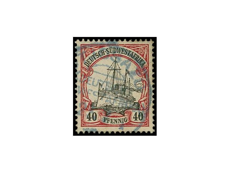  (O)TJOSAZU 23.2 (15) sauber auf Schiffszeichnung 40 Pfg., ein sehr seltener Stempel, Kabinett, Fotoattest Jäschke-L. BPP