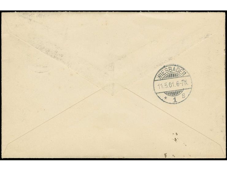 50 Pfg. mit zentrisch sauberem "YAP 3/4 01" auf R-Brief nach Wiesbaden mit Ankunftsstempel, Pracht, Fotoattest Jäschke-L. BPP