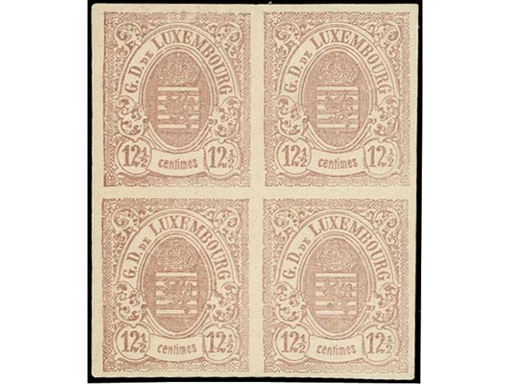 12½ c., imperforated proof in lilac-rose on postcard carton paper with print on reverse, slightly thinned by hinge, otherwise