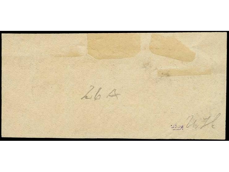 1905, 1½ $, 26:17 Zähnungslöcher, aus der rechten oberen Bogenecke, sauber mit Stempel "TSINGTAU 13.2.08" auf Briefstück, Kab