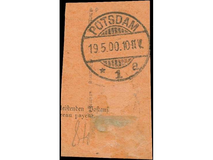 10 Pfg. lebhaftlilarot im senkrechten Zwischestegpaar mit zwei klaren Stempelabschlägen "APIA KAISERL.DEUTSCHE POSTAGENTUR **