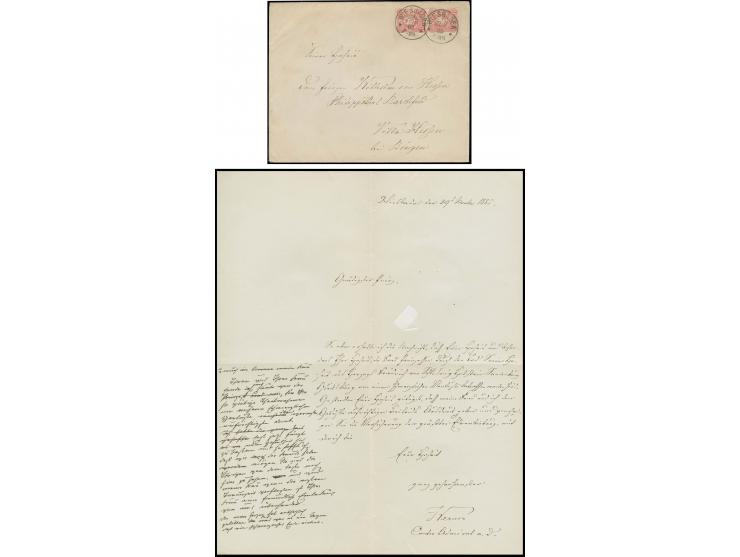 Wiesbaden, 1885, eigenhändiges Beileidsschreiben an den Prinzen Wilhelm von Hessen Philippsthal-Barchfeld mit Unterschrift de