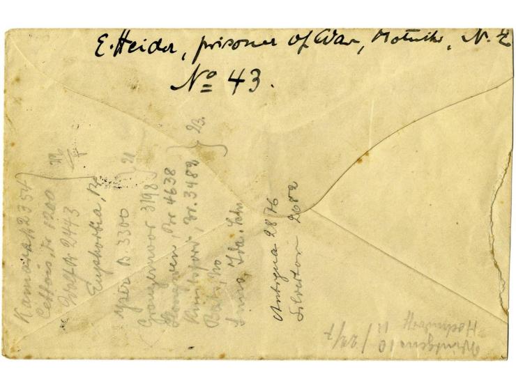 MOTUIHI: Umschlag von Herr Heider (Pastor, angestellt von der Londoner Mission) nach Apia gesandt, mit Zensurstempel "PASSED 