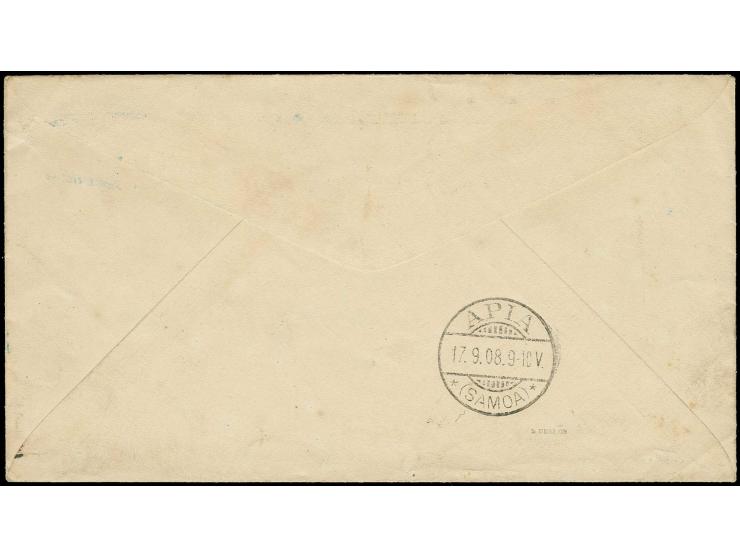 USA, 1903 Präsidenten 3 C. als Zufrankatur mit Blaustiftentwertung auf Ganzsachenumschlag 2 C. mit rückseitigem Ankunftsstemp