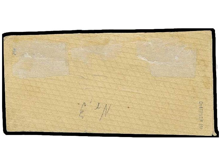 TONGA-INSELN: 1886 König Tupou I 6 P. blau mit Balkenstempel auf Briefstück mit nebengesetzem Stempel  "APIA KAISERL. DEUTSCH