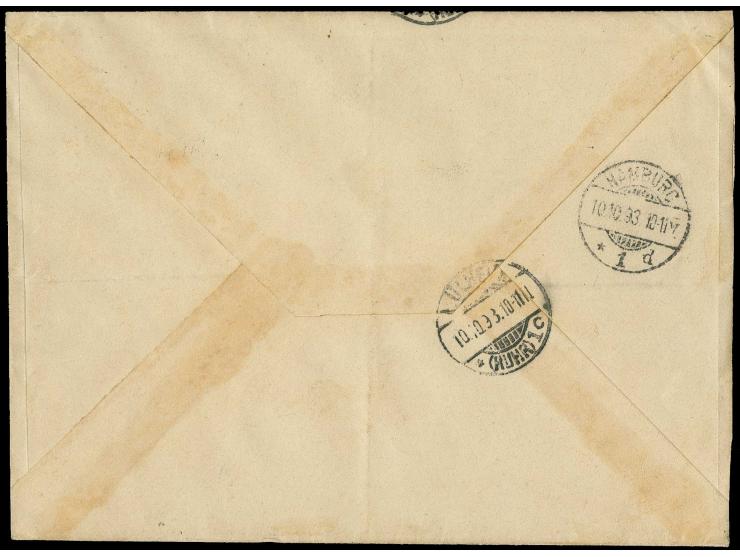 1893, "AUS WESTAFRIKA", Ra2 klar als Entwerter auf Brief mit Krone/Adler 20 Pfg. blau und hds. Aufgabevermerk vom 30.8.93 via
