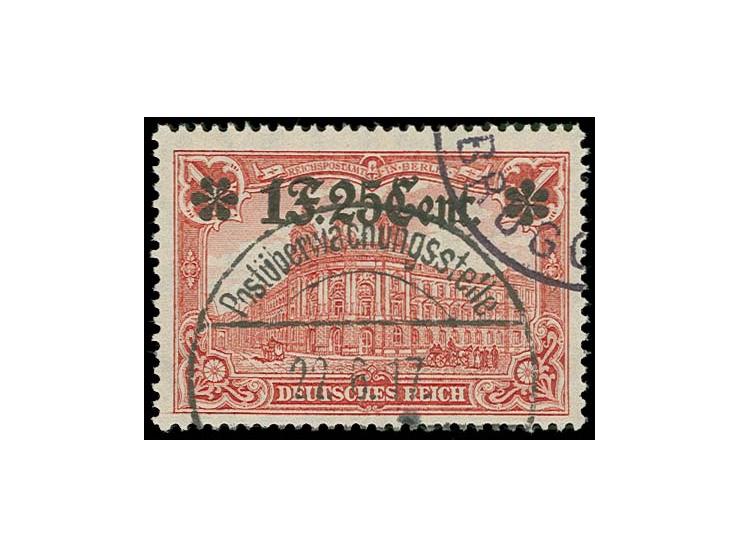 1 F.25 C. auf 1 M. mit Aufdruckfehler "linker Stern auf 2 Spitzen stehend", gestempelt, Kabinett, Fotoattest Hey BPP