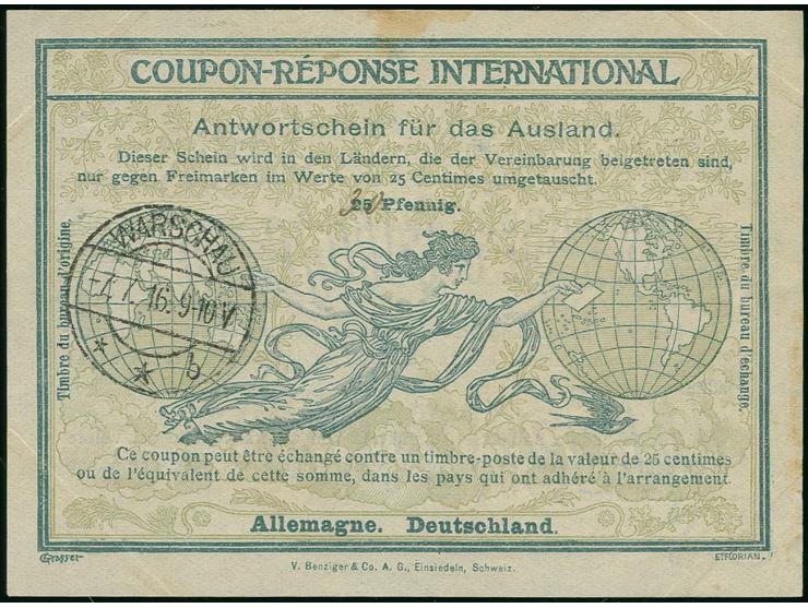 1916, 25 Pfg. IAS mit hds. Änderung der Wertangabe "30" und Ausgabestempel "WARSCHAU 7.7.16", Schein mit Eckbügen, kleiner Fl