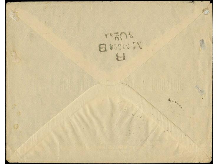 15 B. auf 15 Pfg. violett und 10 B. auf 10 Pfg. rot jeweils Firmenlochung "M. B &C." (= Banca Marmorosch, Blank & Co.) auf Vo