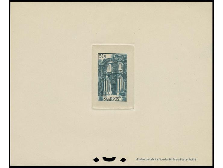 1948, Freimarken 10 C. - 50 Fr. komplett als Ministerblocks (Schutzblättchen entfernt), 10 C. gering fleckig, sonst gute Erha