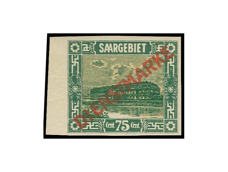 1922, 75 C., ungezähnt vom linken Rand, postfrisch, 3 private Signaturen und Fotoattest Geigle BPP (Mi. 1.200,-)