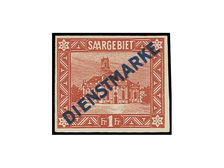 1922, 1 Fr. mit Aufdruck in Type 1, ungezähnt, ungebraucht, Pracht, Fotoattest Geigle BPP (Mi. 850,-)