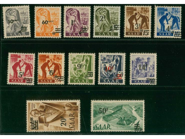 Urdruck 10 C.-50 Fr. kpl. postfrisch, sign. LV Saar und Hoffmann BPP sowie Fotoattest Ney BPP