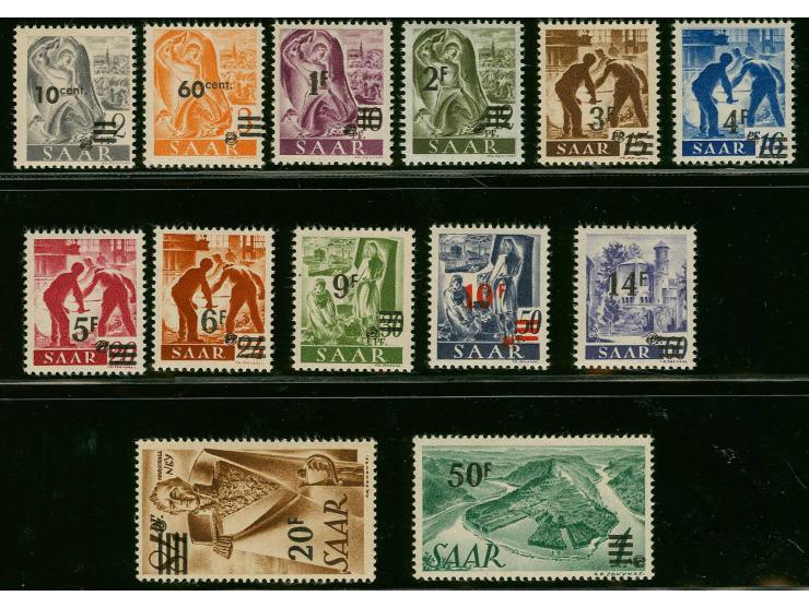 Urdruck 10 C.-50 Fr. kpl., postfrisch, tadellos, u.a. doppelt sign. Dr. Dub und Fotoattest Geigle BPP