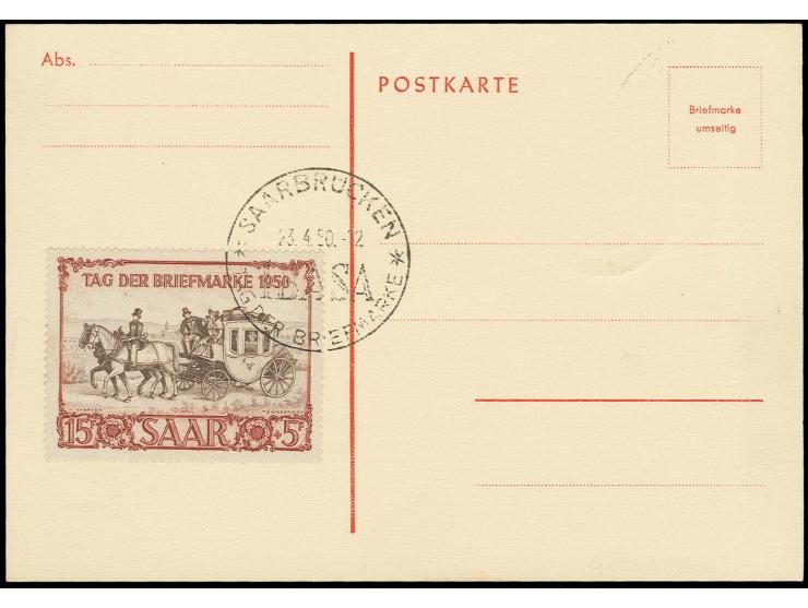 1950, IBASA 15 Fr. mit Ersttags-Sonderstempel auf anlassbezogener Karte, Befund Ney BPP