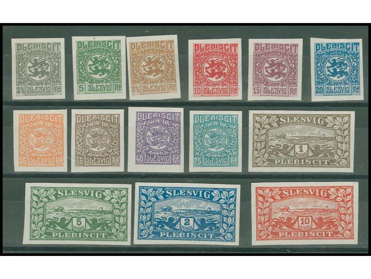 1920, 2½ Pfg.- 10 M., ungezähnte Probedrucke, postfrisch, teils leicht knittrig (Mi. für ungebraucht 560,-)