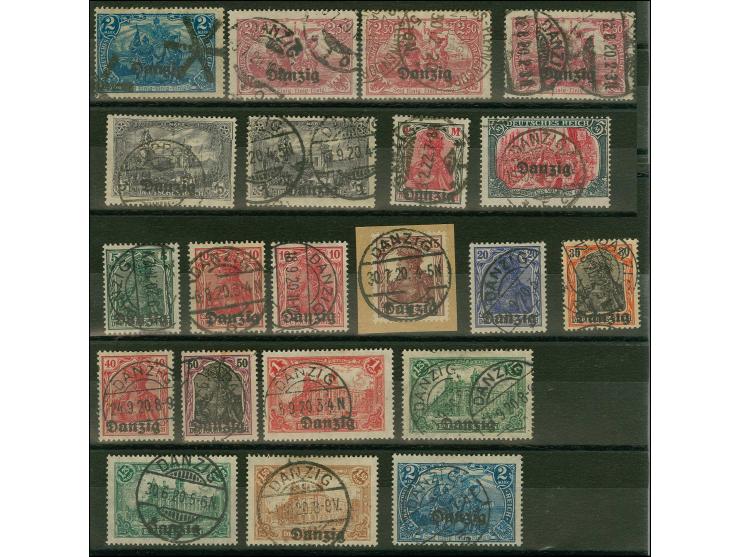 1920, Germania 5 Pfg.-5 M., inkl. Mi.-Nr. 2b, 9b, 12c und 13b, zwei kleine Werte kleine Mängel, sonst tadellos, sign. BPP/Inf