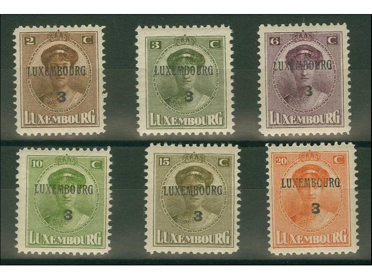 1921, Charlotte 2-20 c. pre-cancelled "LUXEMBOURG ...3" (2 missing), unmounted mint, scarce