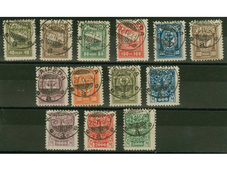 1923, Hafenjubiläum 40-3000 M., sauber einheitlich gestempelt, tadellos, Fotoattest Klein
