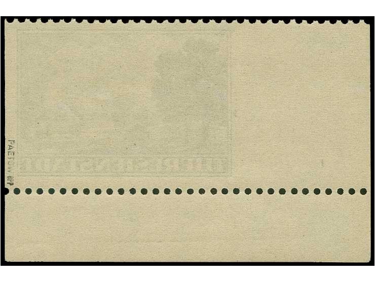 THERESIENSTADT: 1943, Zulassungsmarke aus der linken unteren Bogenecke, links ungezähnt, postfrisch, herstellungsbedingte Bug