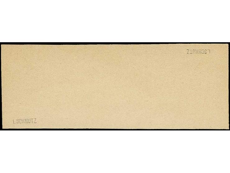 LITZMANNSTADT: 1944, 5 Pfg., Kehrdruckpaar auf Kartonpapier, ungebraucht ohne Gummi, wie verausgabt, sign. Schmutz
