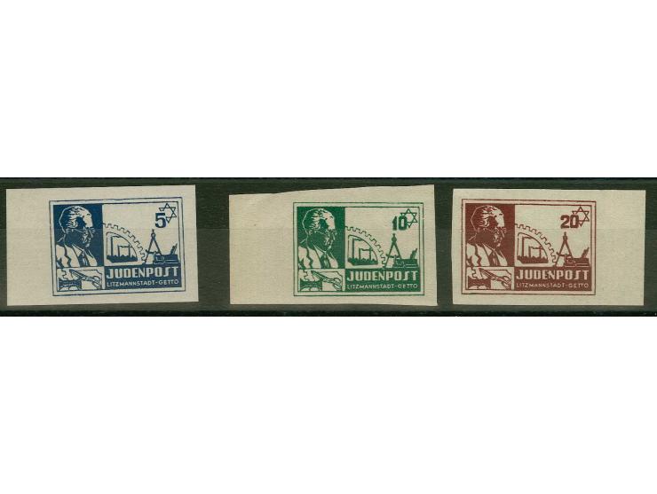 LITZMANNSTADT: 1944, 5-20 Pfg., ungebraucht, Pracht, sign. Krischke