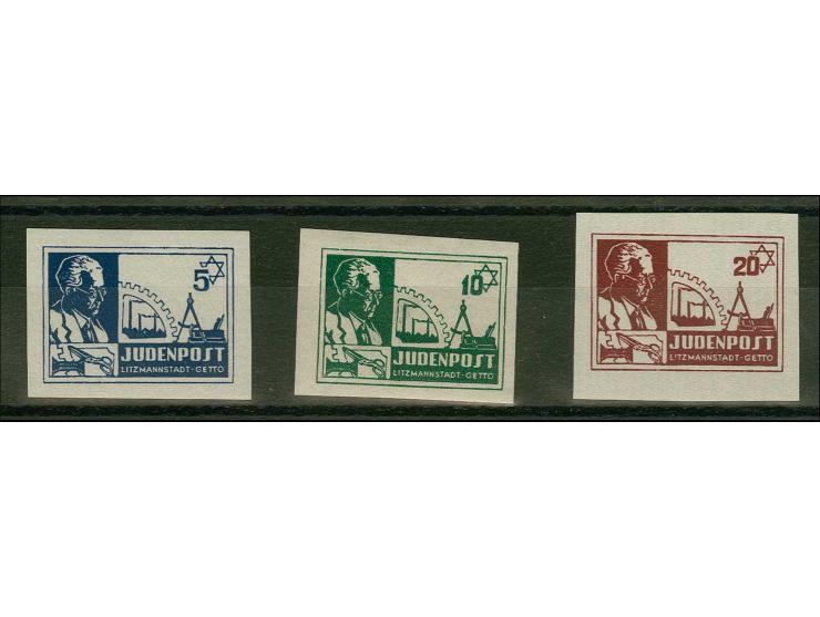 LITZMANNSTADT: 1944, 5-20 Pfg., ungebraucht, Pracht, sign. Krischke