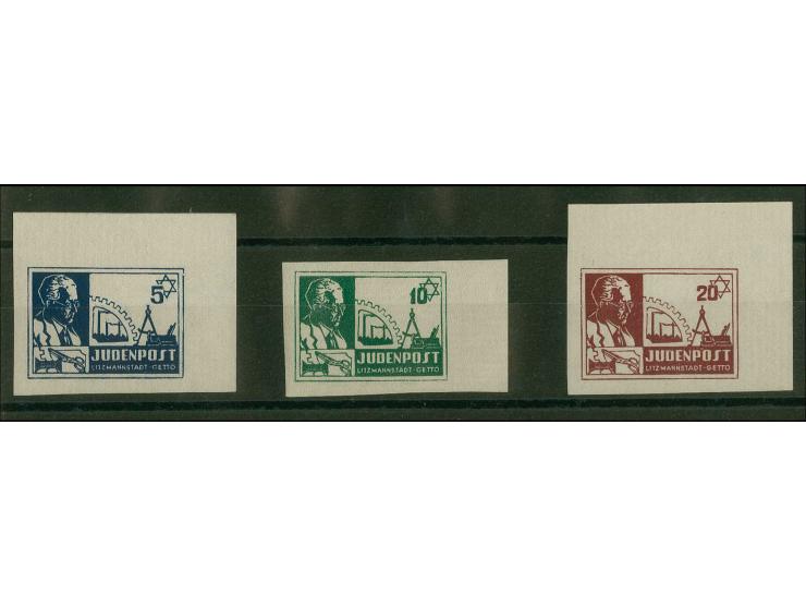 LITZMANNSTADT: 1944, 5-20 Pfg., ungebraucht, Pracht, sign. Krischke