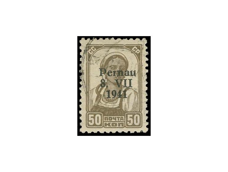 50 K., Type I (Feld 83), gestempelt, oben ein Zahn gering verkürzt, sonst tadellos, sign. Nemvalz