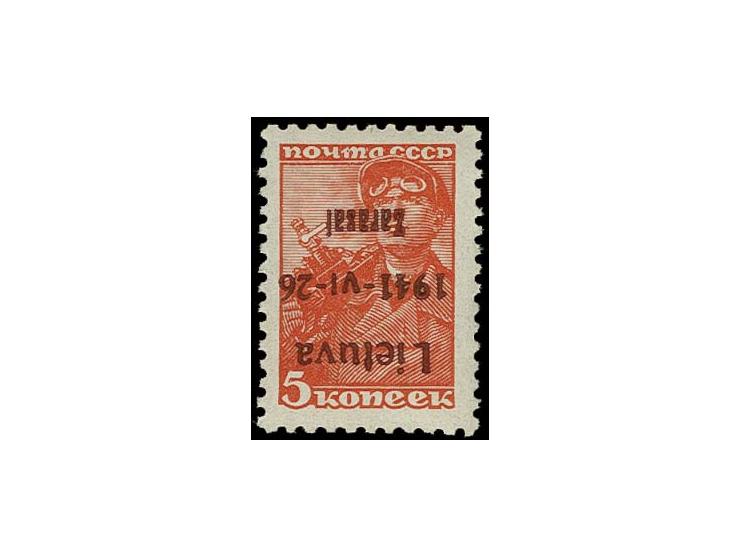 5 K. mit kopfstehendem braunlila Aufdruck, postfrisch, tadellos, unsigniert, Fotoattest Huylmans BPP (Mi. 1.500,-)