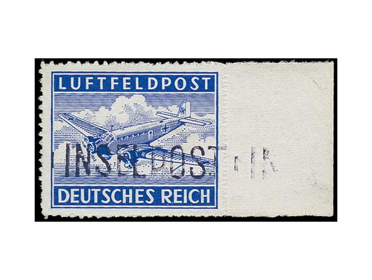 Leros durchstochen mit rechtem Rand und schwarzblauviolettem Aufdruck in Type IV, postfrisch mit kleinem Anhaftpunkt und kaum